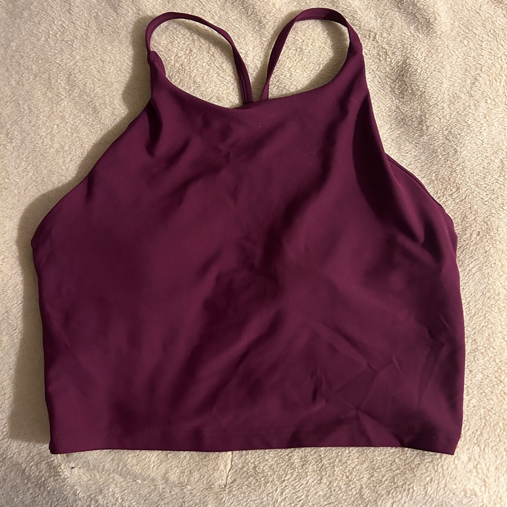 Maroon/Purple high neck sports bra